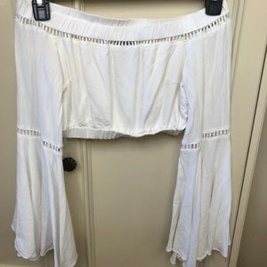 White Sabo Skirt Off Shoulder Top